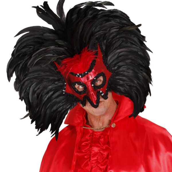 Maschera da Diavolo con Maxi Piumaggio