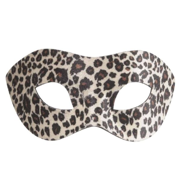 Maschera Domino Leopardo Bianco