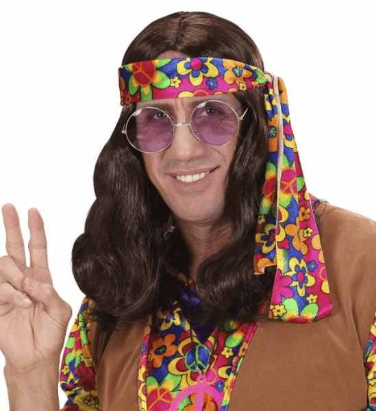 Parrucca da Hippie Castana