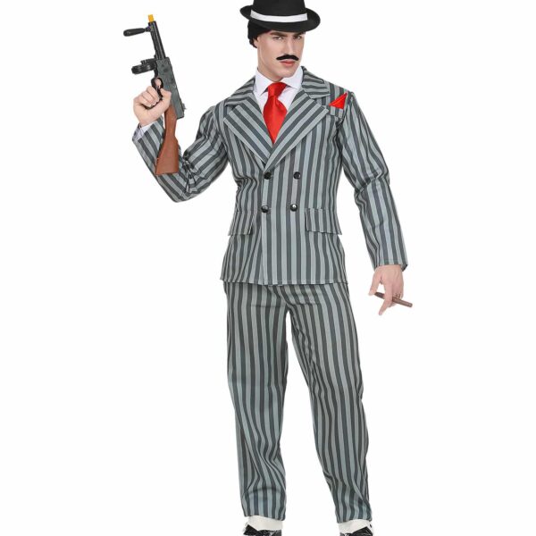Costume da Gangster Grigio Gessato