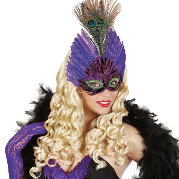 Maschera in Piume Elegance Colori Assortiti
