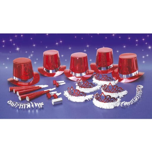 Set Cappellini e Trombette Party Rosso