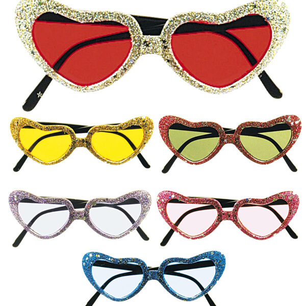 Occhiali Glitter Cuore Colori Assortiti
