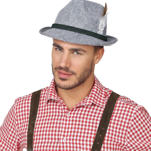 Cappello Grigio Tirolese con Piume