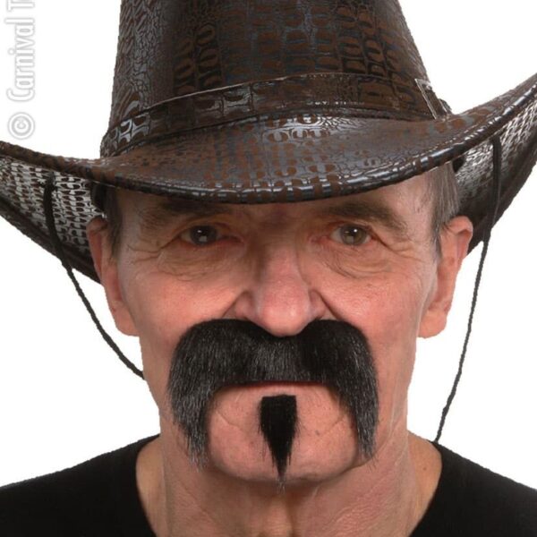Baffi Brizzolati con Mosca da Cowboy