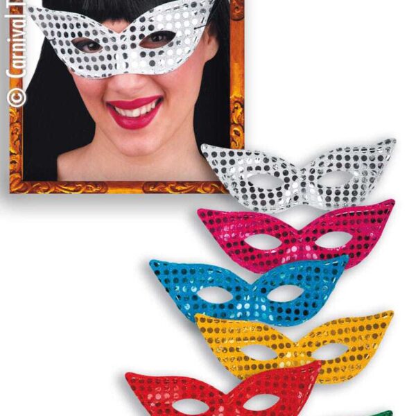 Maschera Farfallina con Pailettes Colori Assortiti