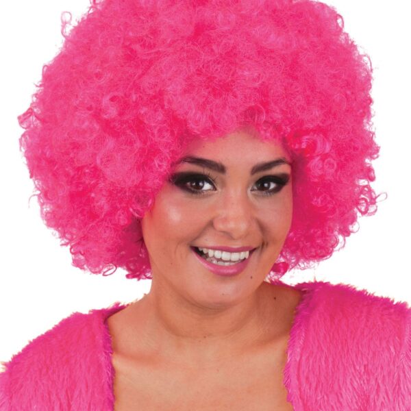 Parrucca Fucsia Hippie Afro