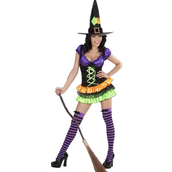 Costume da Sexy Strega Multicolore