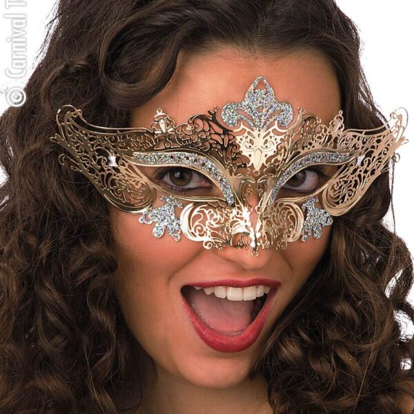 Maschera in Metallo Gotica Oro