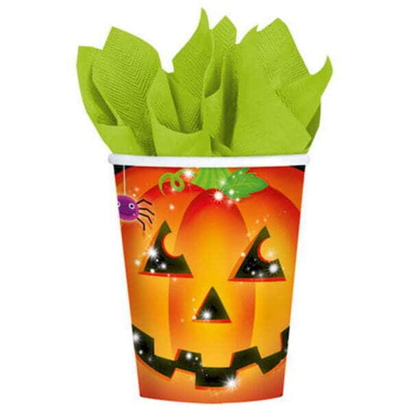 Bicchieri Halloween Zucca effetto Brillantini