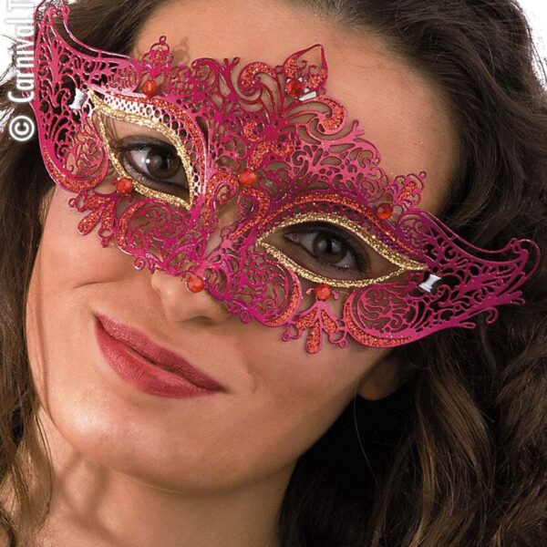 Maschera in Metallo Gotica Fuxia