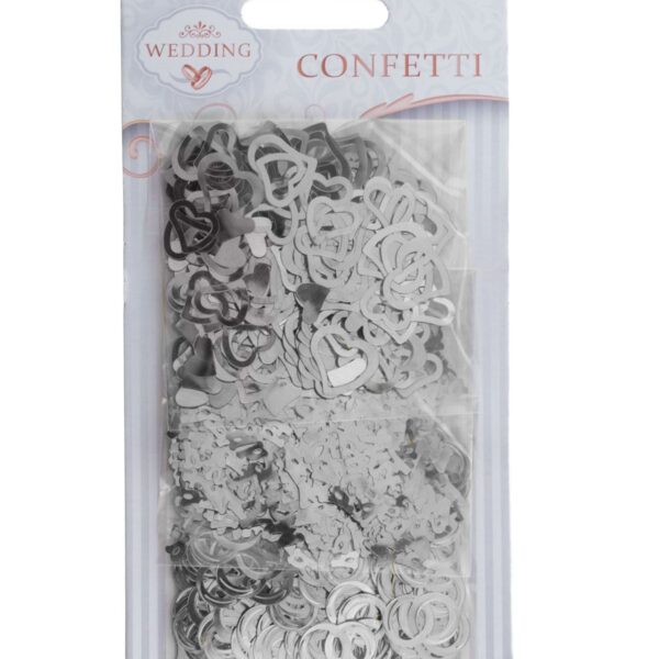 Confetti Cuori Argento Scritta Just Married