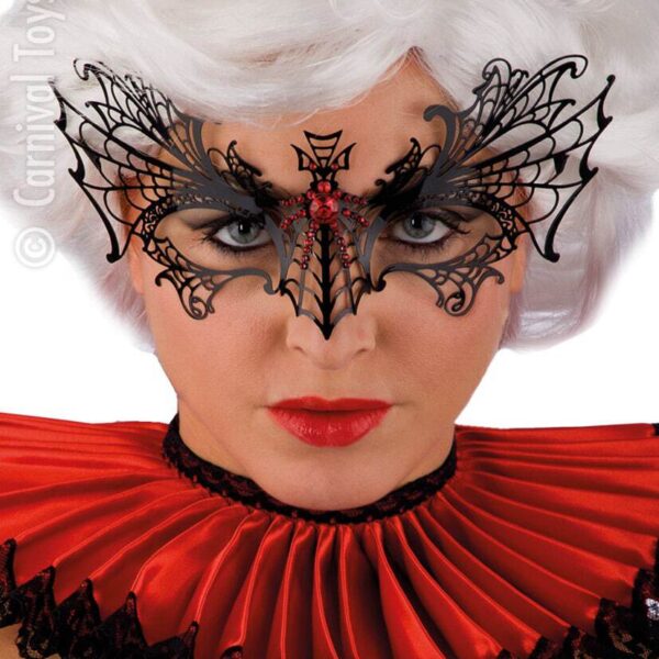 Maschera Gotica in Metallo Nera con Strass