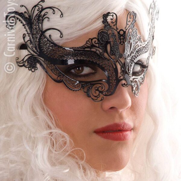 Maschera Farfalla in Metallo Nera