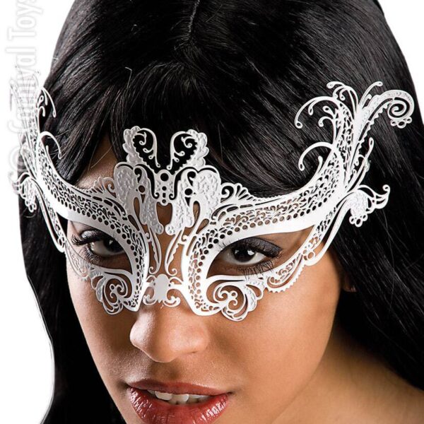 Maschera Farfalla in Metallo Bianca
