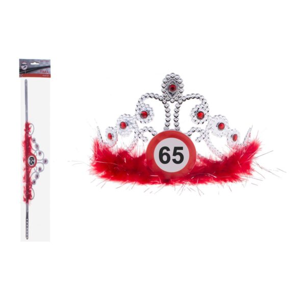 Coroncina con Numero 65 e Marabou