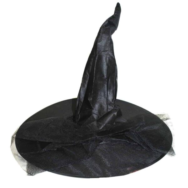 Cappello Nero da Strega con Velo