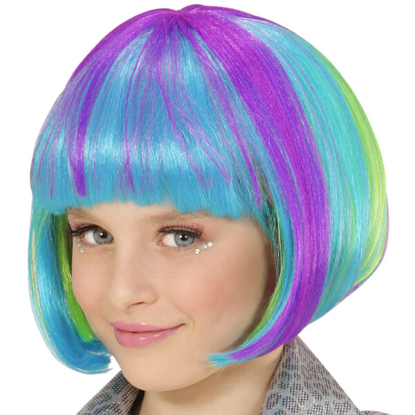 Parrucca Multicolore con Meches a Caschetto