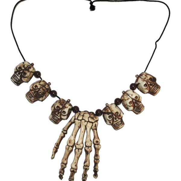Collana Mano Scheletro e Teschi