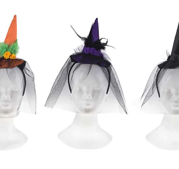 Mini Cappello da Strega Viola Nero Multicolore