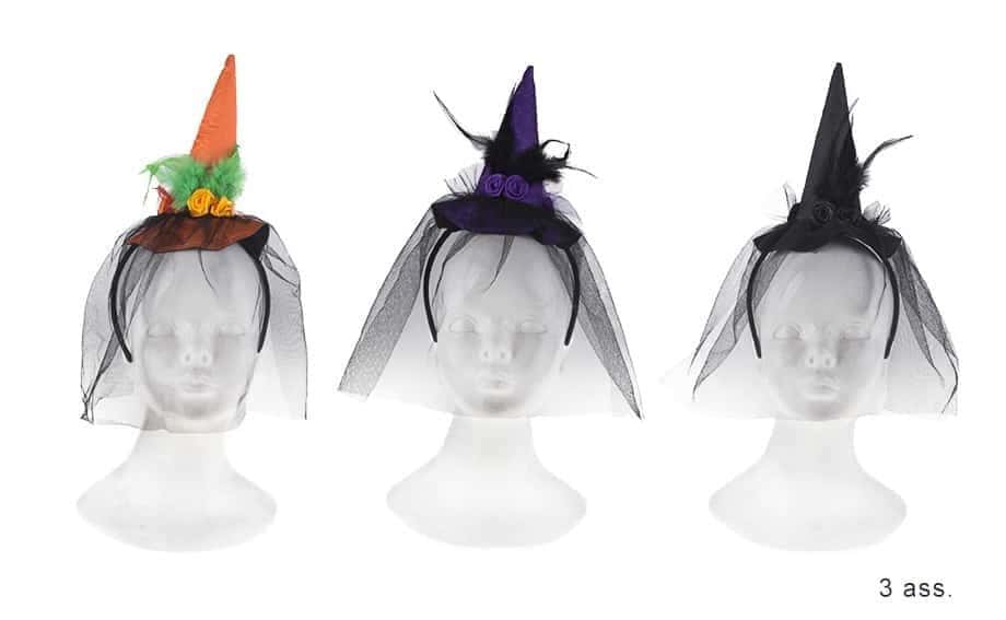 Mini Cappello da Strega Viola Nero Multicolore