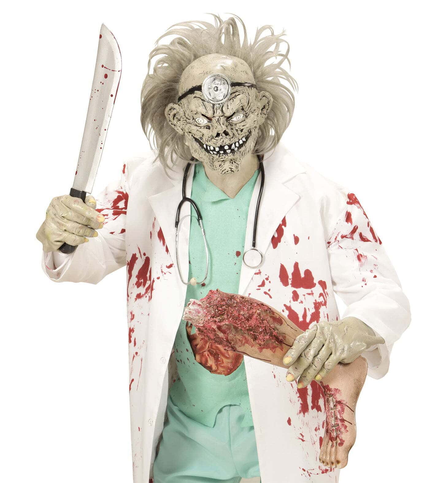 Maschera da Zombie Dottore con Parrucca