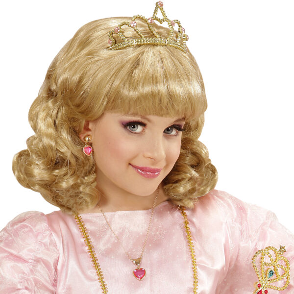Parrucca Bionda da Principessa con Coroncina