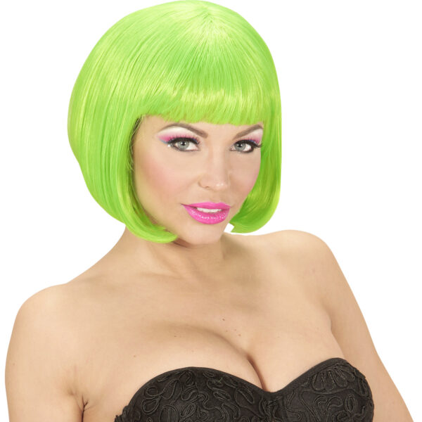 Parrucca Verde Fluorescente a Caschetto