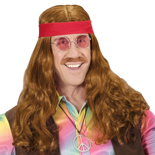 Parrucca Castana Hippie Uomo