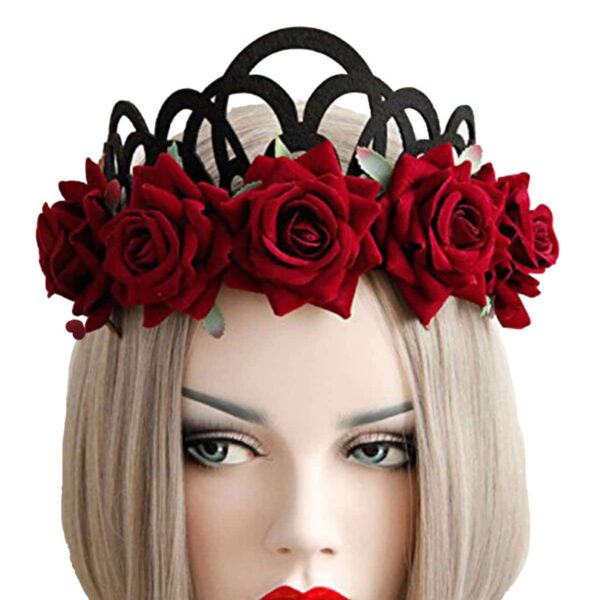 Corona Nera con Rose Rosse