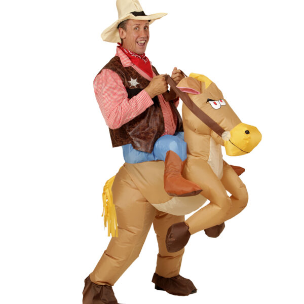 Costume Gonfiabile da Cowboy a Cavallo