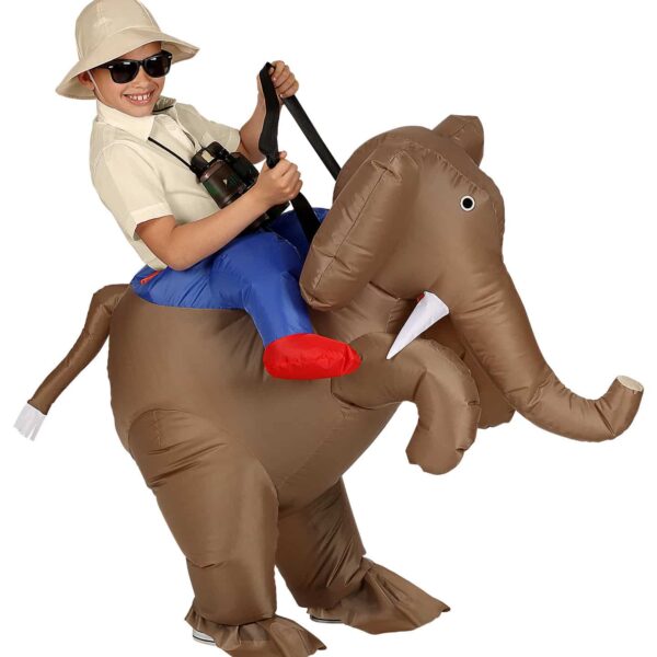Costume da Esploratore su Elefante Gonfiabile