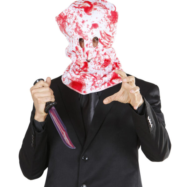 Maschera Bianca Cappuccio Insanguinato