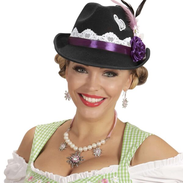 Cappello Tirolese Nero con Piuma