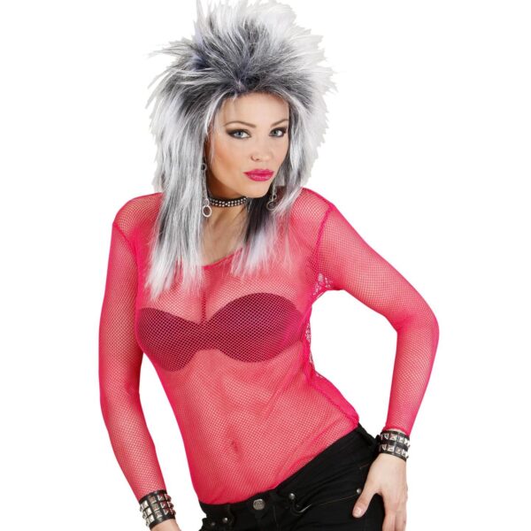 Maglia a Rete Rosa Fluorescente