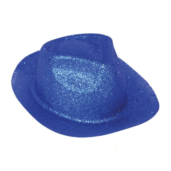 Cappello da Gangster Blu Glitter in Plastica