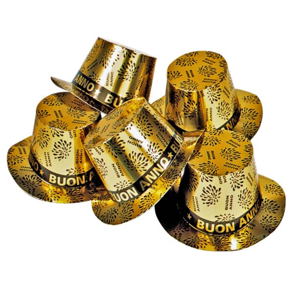 Cappello in Carta Cilindro Oro Buon Anno