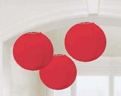 Lanterne in Carta Rosse