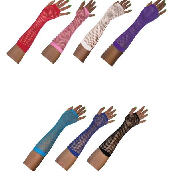 Guanto Lungo a Rete Senza Dita Colori Assortiti