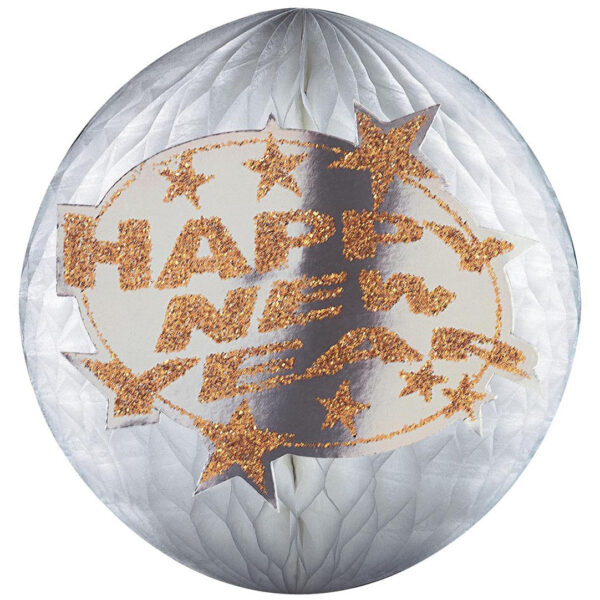Festone Globo Bianco a Nido D'Ape Happy New Year