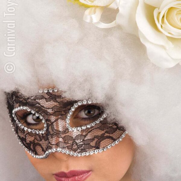 Maschera Colombina Velata in Pizzo Nero