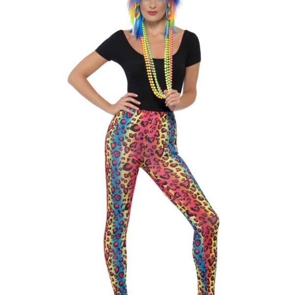 Leggins Fosforescente Leopardate Multicolore