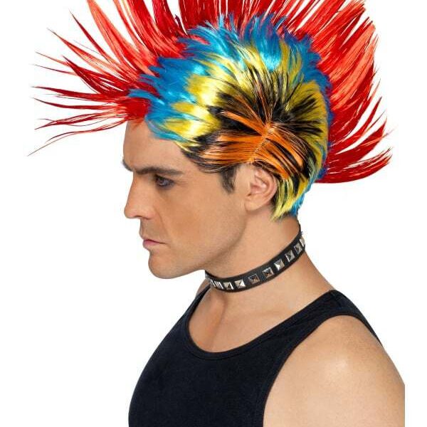 Parrucca da Street Punk Multicolore