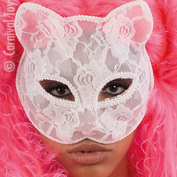 Maschera da Gatta Bianca in Pizzo