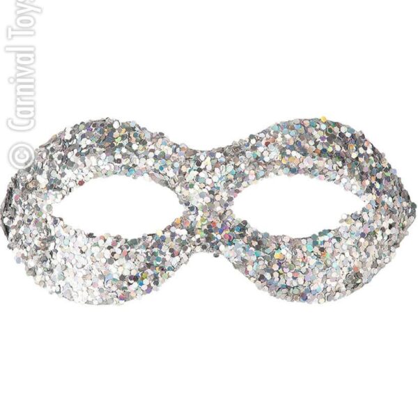 Maschera Argento Pailettes in Plastica