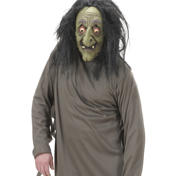 Maschera da Strega con Capelli Neri