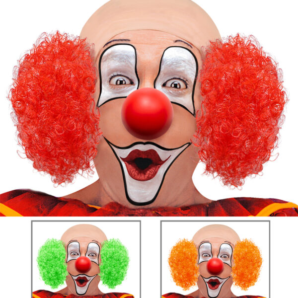 Calotta da Clown con Capelli Colori Assortiti