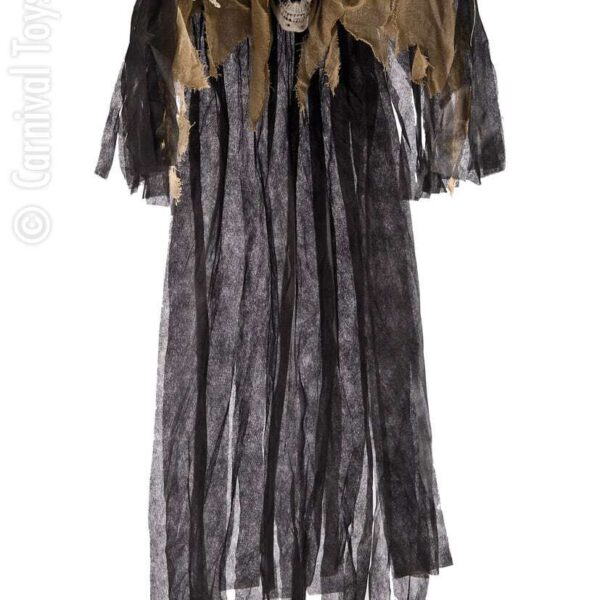 Scenografia Scheletro con Tunica Nera e Beige da Appendere