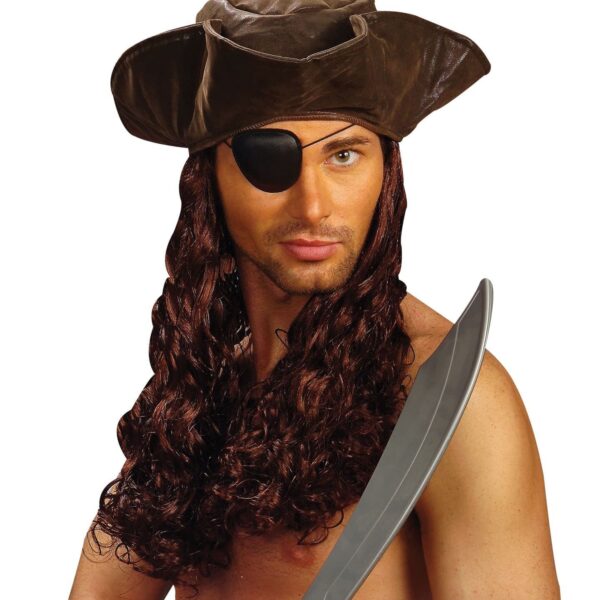 Cappello Tricorno da Pirata con Capelli