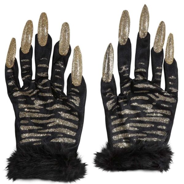 Guanti da Tigre con Unghie Glitterate